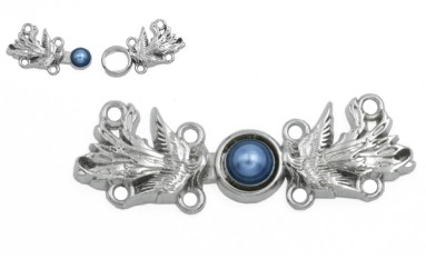 CLASP METAL WITH PEARL BLUE