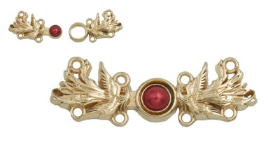 CLASP METAL WITH PEARL RED