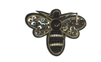 MOTIF BEE EMBROIDERY WITH STRASS AND BEADS