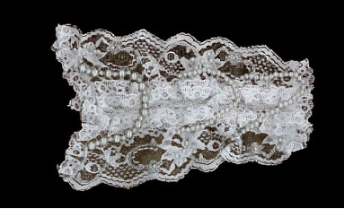 MOTIF TULLE WITH LACE BEADS  PEARLS