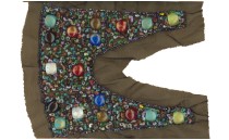 MOTIF TULLE EMBROIDERY WITH STONES BUGLE BEAD