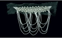 MOTIF EMBROIDERY TO TULLE WITH PEARLS BEADS