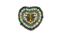 MOTIF HEART EMBROIDERY WITH STONES AND BEADS