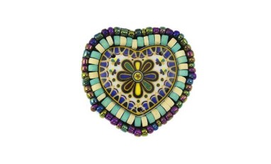 MOTIF HEART EMBROIDERY WITH STONES AND BEADS