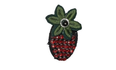 MOTIF STRAWBERRY EMBROIDERY WITH STONES