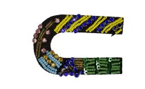 MOTIF LETTER U EMBROIDERY WITH STRASS AND BEADS
