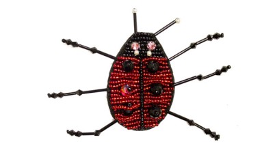 MOTIF LADYBUG EMBROIDERY WITH STRASS AND BEADS