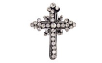 MOTIF CROSS EMBROIDERY WITH STRASS AND BEADS