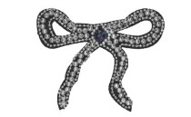 MOTIF BOW EMBROIDERY WITH PEARLS AND STRASS