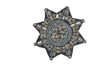 MOTIF STAR  EMBROIDERY WITH STRASS AND BEADS