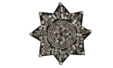 MOTIF STAR  EMBROIDERY WITH STRASS AND BEADS