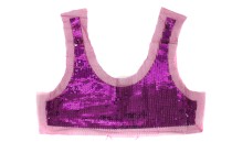 MOTIF TULLE EMBROIDERY WITH SEQUIN FUCHSIA