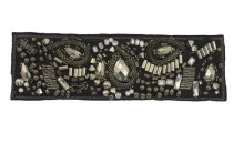 MOTIF BAIZE WITH METAL YARN AND STONES