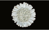 FLOWER FROM SATIN 3 mm WITH RAYON WHITE SILVER