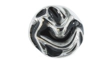 BUTTON METAL WITH SHANK - FOOT SILVER WITH BLACK