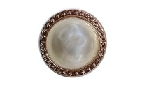 BUTTON METAL WITH SHANK - FOOT WITH PEARL