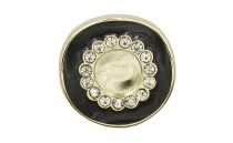 BUTTON METAL WITH SHANK - FOOT GOLD WITH STRASS AN