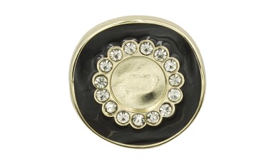 BUTTON METAL WITH SHANK - FOOT GOLD WITH STRASS AN