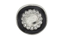 BUTTON METAL WITH SHANK - FOOT SILVER WITH STRASS