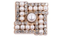 BUTTON WITH SHANK - FOOT METAL WITH PEARLS AND STR