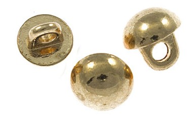 BUTTON ROUND BALL WITH SHANK - FOOT METAL GOLD