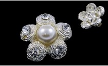 BUTTON METAL WITH CRYSTALLS AND PEARL WITH SHANK -