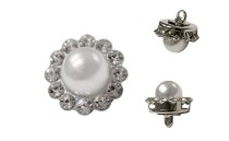 BUTTON WITH SHANK - FOOT WITH PEARL AND STRASS