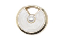BUTTON METAL GOLD WITH ENAMEL AND PEARL WITH SHANK