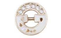 BUTTON METAL GOLD WITH STRASS WITH WHITE ENAMEL