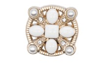 BUTTON METAL WITH ENAMEL WHITE AND PEARL WITH SHAN