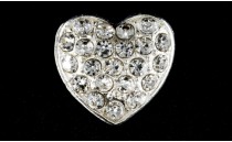 BUTTON METAL HEART WITH STRASS WITH SHANK - FOOT