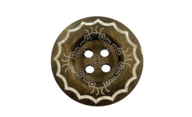 BUTTON WOODEN WITH DESIGN 4 HOLES