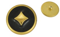 BUTTON GOLD DULL WITH BLACK WITH SHANK - FOOT