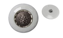 BUTTON WITH SHANK - FOOT WHITE SILVER 2 PCS WITH H
